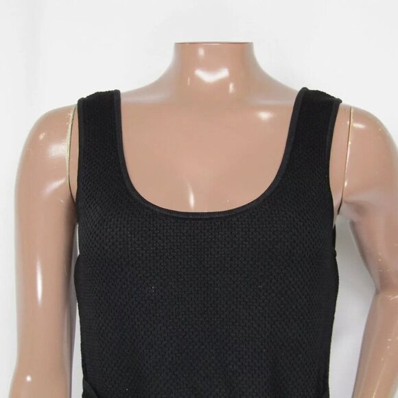 NEW TOXCIN Womens Midi Tank Dress Jet Black Size XS Lucy Scoop Neck Tie Front - Picture 2 of 10